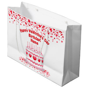 Valentinstag Geburtstagskuchen individuell anpassb Große Geschenktüte