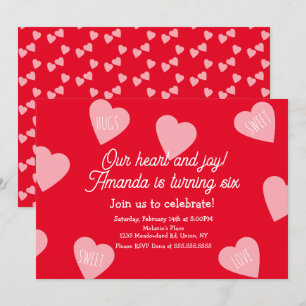 Valentinstag Geburtstagsparty Herzen Schwimmend Einladung