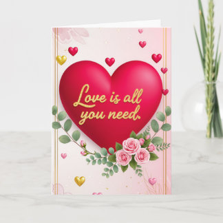 Valentinstag gefaltete Grußkarte Karte