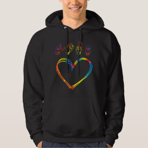 Valentinstag Gefärbte Krawatte   I Liebe Sie hören Hoodie