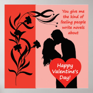 Valentinstag Gefühl Blume Küssen hören Poster