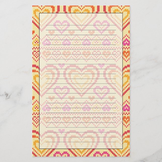 Valentinstag geklatschtes Muster Briefpapier (Vorderseite)