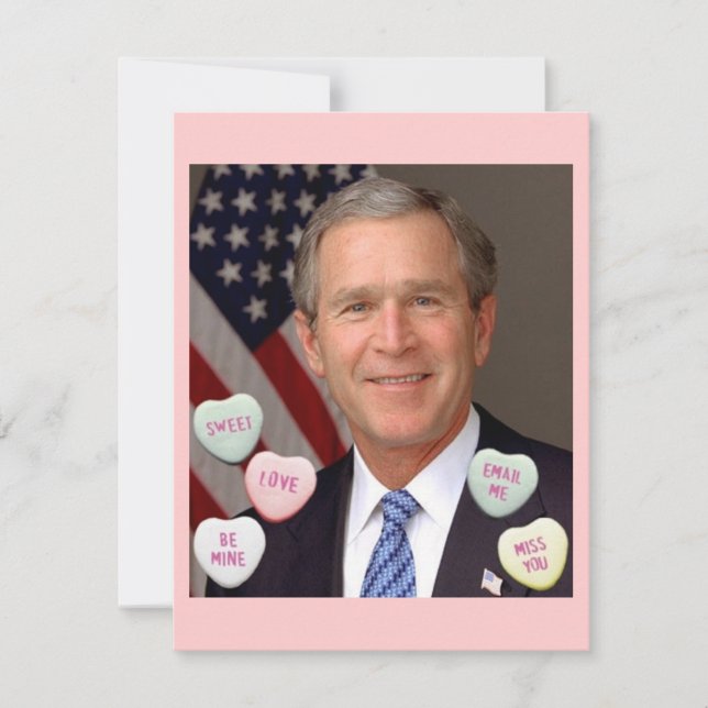 Valentinstag George Bush Feiertagskarte (Vorderseite)