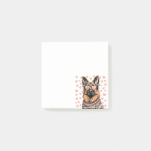 Valentinstag German Shepherd Dog Post-it Klebezettel