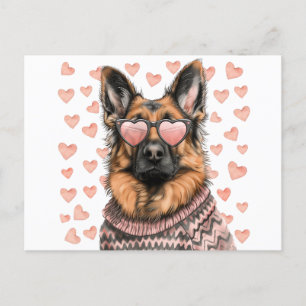 Valentinstag German Shepherd Dog Postkarte