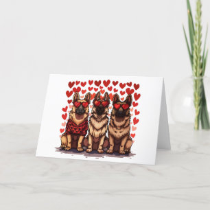 Valentinstag German Shepherd Hogs Feiertagskarte