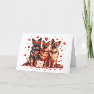 Valentinstag German Shepherd Hogs Feiertagskarte
