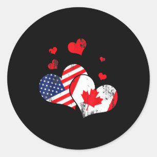 Valentinstag-Geschenk Ahornblatt Kanada Runder Aufkleber
