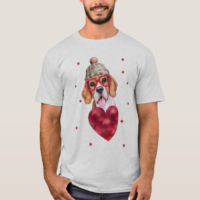 Valentinstag Geschenk Beagle Hund T - Shirt (Vorderseite)