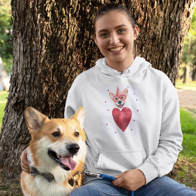 Valentinstag Geschenk Corgi Hund Hoodie (Von Creator hochgeladen)