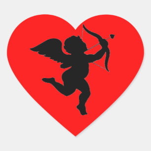 Valentinstag Geschenk Cupid Silhoutte Herz-Aufkleber