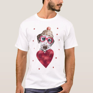 Valentinstag Geschenk Dalmatiner Hund T-Shirt