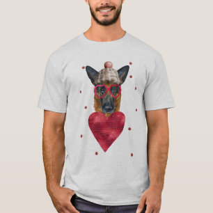 Valentinstag Geschenk Deutscher Schäferhund T-Shirt