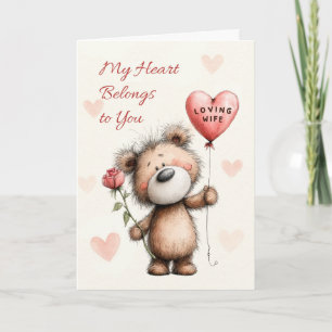 Valentinstag-Geschenk für die Ehefrau: Süßer Bär m Karte