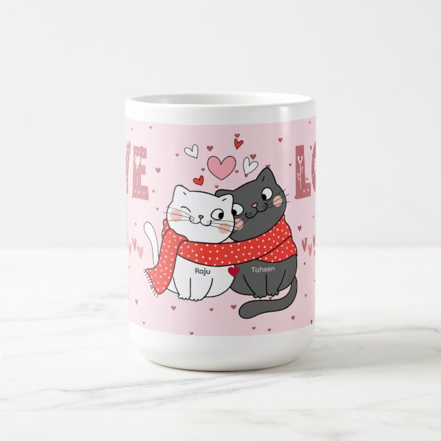 Valentinstag-Geschenk für Katzenmütter und Katzenv Kaffeetasse (Mittel)