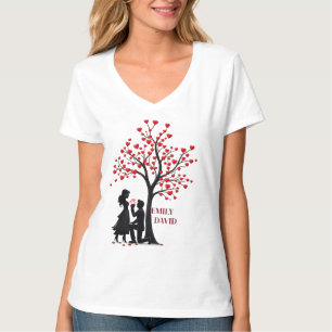 Valentinstag-Geschenk für Paare – Damen V-Ausschni T-Shirt