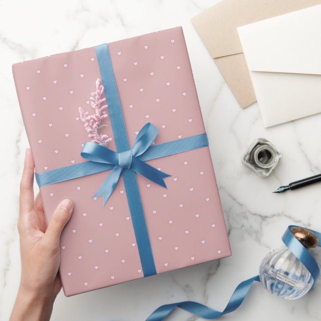 Valentinstag-Geschenk für Rosa Herzen Geschenkpapier (Schenken)