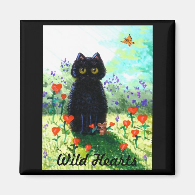 Valentinstag Geschenk Katze Kunst Herz Kreation Magnet (Vorne)