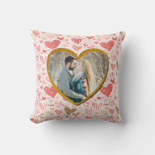 Valentinstag-Geschenk personalisiert Pink Hearts Kissen
