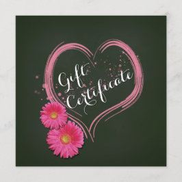 Valentinstag-Geschenkgutschein für Blume des rosa