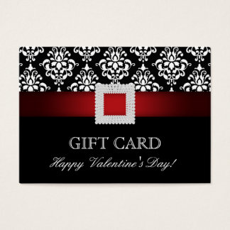 Valentinstag Geschenkkarte Red Jewel Damask