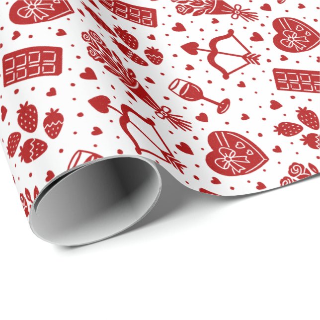 Valentinstag Geschenkpapier (Rolleneckpunkt)