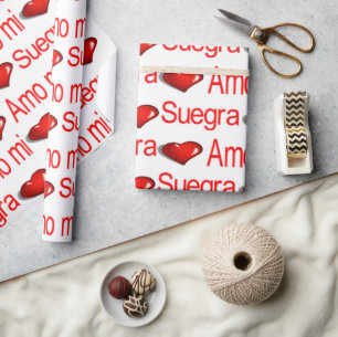Valentinstag-Geschenkpapier Amo mi Suegra Geschenkpapier