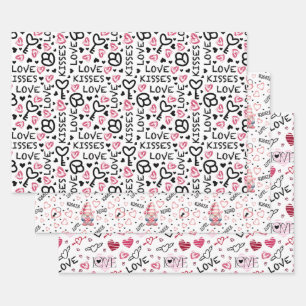 Valentinstag-Geschenkpapier  Geschenkpapier Set
