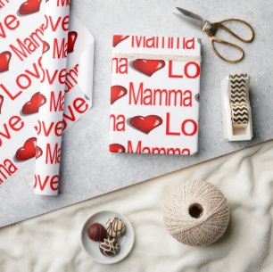 Valentinstag Geschenkpapier Liebe Mamma Herzen