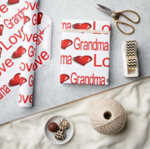 Valentinstag Geschenkpapier Liebe Oma Herzen