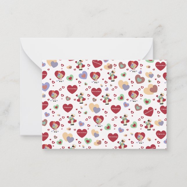 Valentinstag-Geschenkpapier Mitteilungskarte (Vorderseite)