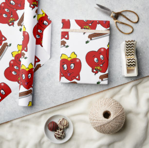 Valentinstag-Geschenkpapier rote Herzen Paar Geschenkpapier