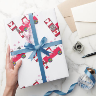 Valentinstag-Geschenkpapier Schafe Geschenkpapier
