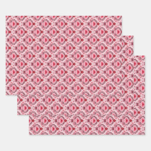 Valentinstag-Geschenkpapier-Set mit 3 flachen Böge Geschenkpapier Set
