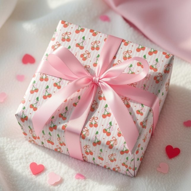 Valentinstag-Geschenkverpackung Süße Erdbeeren Lie Geschenkpapier (Von Creator hochgeladen)