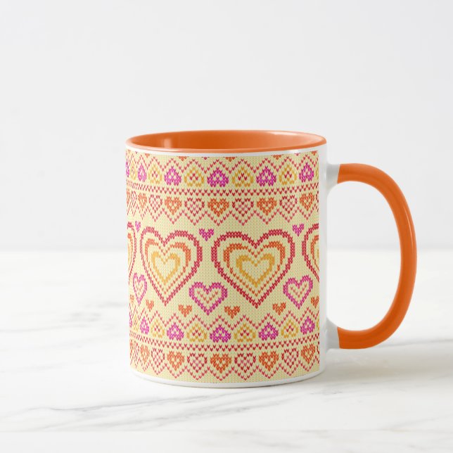 Valentinstag gestricktes Muster Tasse (Rechts)