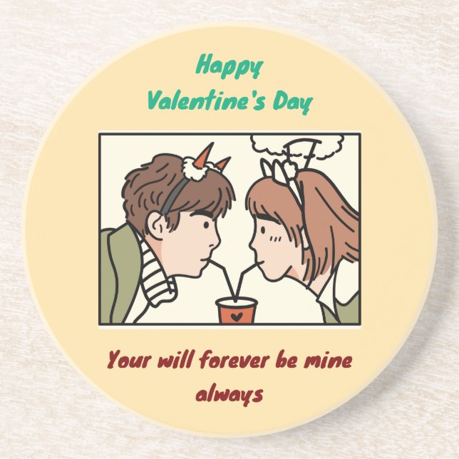Valentinstag Getränkeuntersetzer (Vorne)