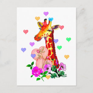 Valentinstag Giraffe Feiertagspostkarte