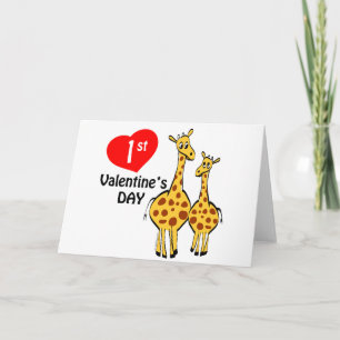 Valentinstag Giraffe Thema Feiertagskarte