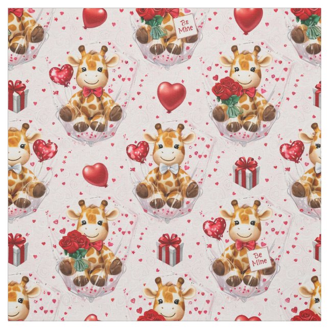 Valentinstag-Giraffen-Musterstoff Stoff (Muster)