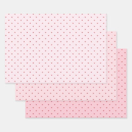 Valentinstag Girly Soft Rot Pink Herz Muster Geschenkpapier Set