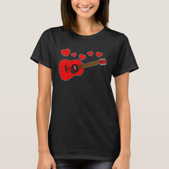 Valentinstag Gitarre Lehrer Acoustic Gitarrist M T-Shirt (Vorderseite)