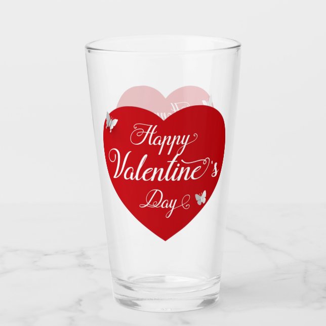 Valentinstag Glas (Vorderseite)
