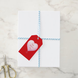 Valentinstag glückliches Herz Brauch hell rot Geschenkanhänger