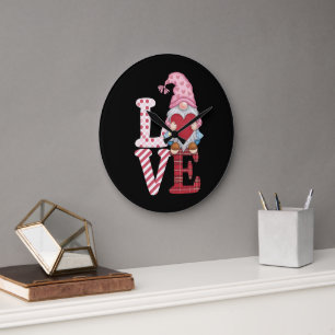Valentinstag Gnom Liebe Paar Geschenke für Sie  Große Wanduhr