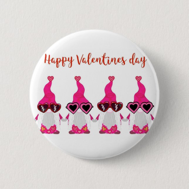 Valentinstag-Gnome Button (Vorderseite)