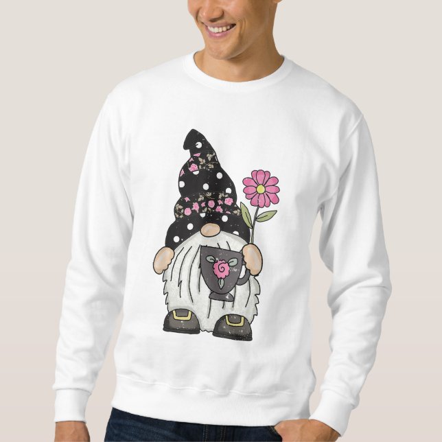 Valentinstag Gnome Coffe Liebe Herz Sweatshirt (Vorderseite)