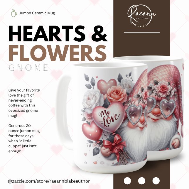 Valentinstag Gnome Jumbo-Tasse (Von Creator hochgeladen)