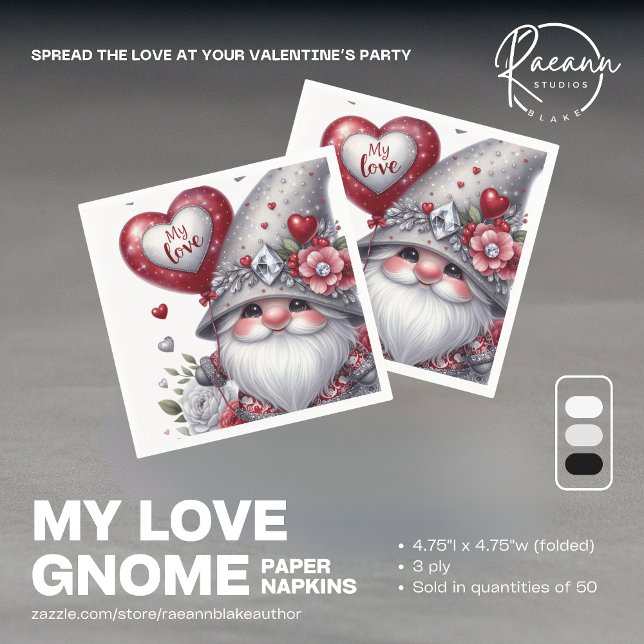 Valentinstag Gnome Papier Napkins Serviette (Von Creator hochgeladen)