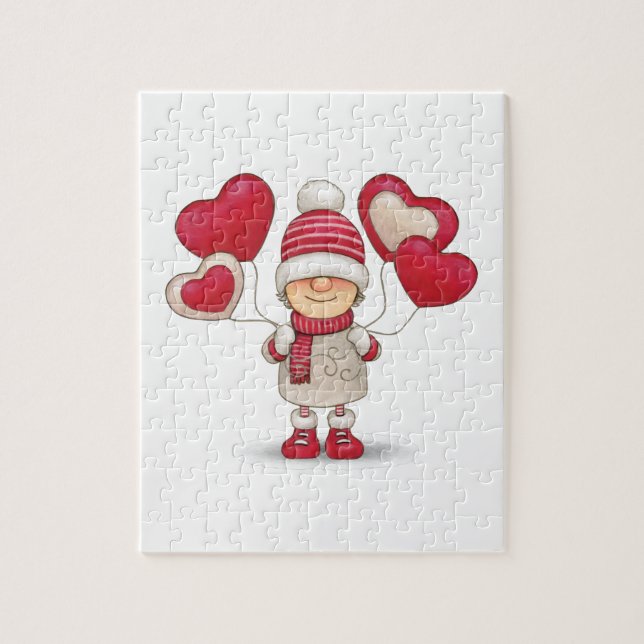 Valentinstag Gnome. Puzzle (Vertikal)